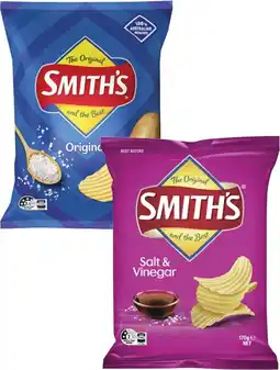 Coles Smith's Crinkle Cut Potato Chips-170g offer