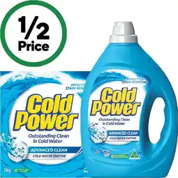 Woolworths Cold Power Laundry Liquid 2 Litre or Powder 2 kg offer