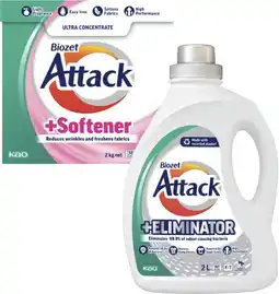 Coles Biozet Attack Plus Laundry Liquid 2 Litre or Powder 2kg offer