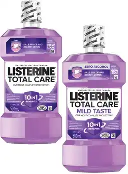 Coles Listerine Total Care or Total Care Zero Mouthwash 500mL offer