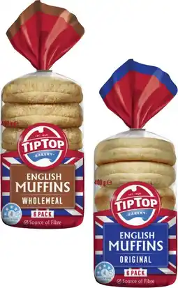 Coles Tip Top English Muffins 400g offer