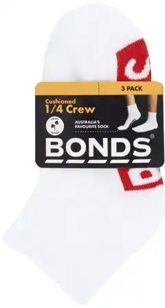 Coles Bonds Kid's Logo ¼ Crew Socks offer
