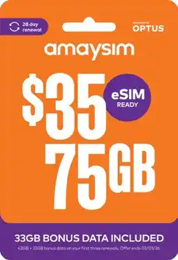 Coles amaysim $35 Starter Pack offer