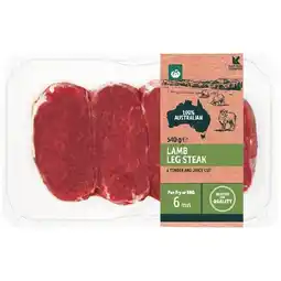 Woolworths Australian Lamb Leg Steak offer