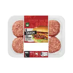 Woolworths Woolworths Australian Beef Smash Burgers offer