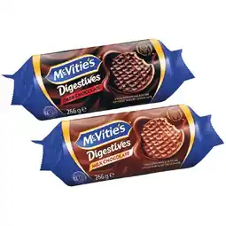 Woolworths McVitie’s Milk or Dark Chocolate Digestives 266g offer