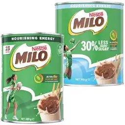 Woolworths Nestle Milo 460g or Less Sugar 395g offer