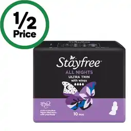 Woolworths Stayfree Ultra Thin Pads-16 offer