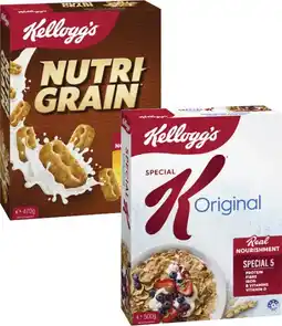 Coles Kellogg's Nutri Grain 470g or Special K 500g offer