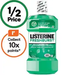 Woolworths Listerine Freshburst Antibacterial Mouthwash offer