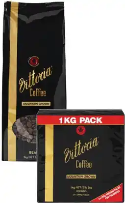 Coles Vittoria Mountain Grown Coffee Beans or Ground 1kg offer