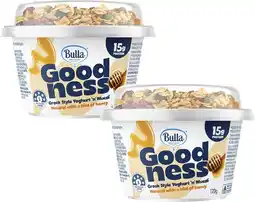 Coles Bulla Goodness Greek Style Yoghurt 'n' Muesli offer