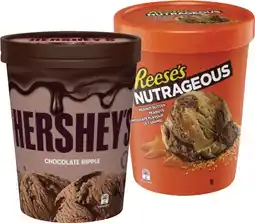 Coles Hershey's, Reese's or Violet Crumble Ice Cream Tub 1 Litre offer