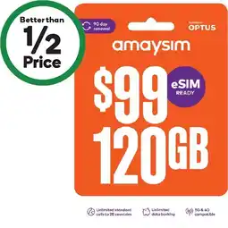 Woolworths amaysim $99 Starter Pack§ offer
