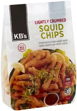 Coles KB's Tender Squid Chips Lightly Crumbed offer