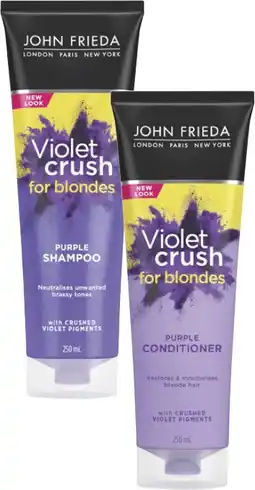 Coles John Frieda Violet Crush Tone Refresh Shampoo or Conditioner 250mL offer