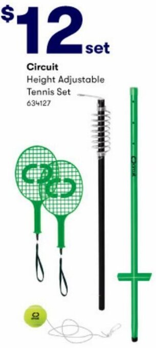 BIG W Circuit Height Adjustable Tennis Set offer