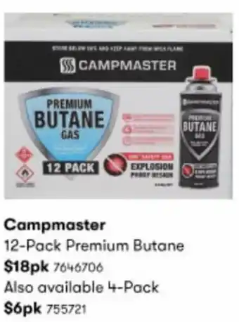 BIG W Campmaster 12-Pack Premium Butane offer