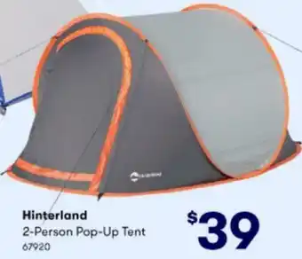 BIG W Hinterland 2-Person Pop-Up Tent offer