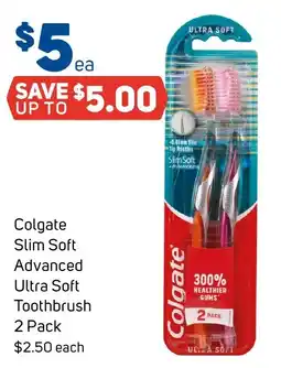 Foodland Colgate Slim Soft Advanced Ultra Soft Toothbrush offer