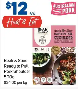 Foodland Beak & Sons Ready to Pull Pork Shoulder offer