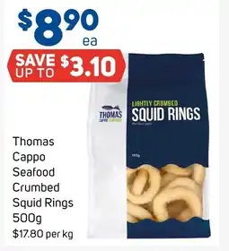 Foodland Thomas Cappo Seafood Crumbed Squid Rings offer