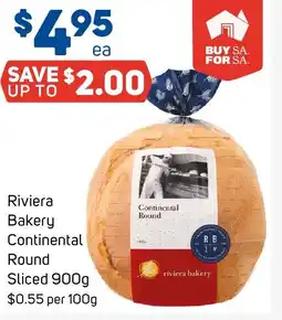 Foodland Riviera Bakery Continental Round Sliced offer
