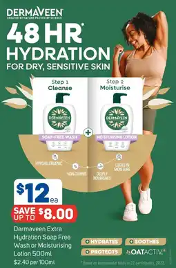 Foodland Dermaveen Extra Hydration Soap Free Wash or Moisturising Lotion offer