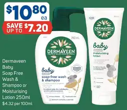 Foodland Dermaveen Baby Soap Free Wash & Shampoo or Moisturising Lotion offer