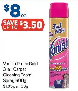 Foodland Vanish Preen Gold Cleaning Foam Spray offer