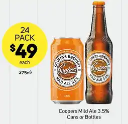 Foodland Coopers Mild Ale Cans or Bottles offer