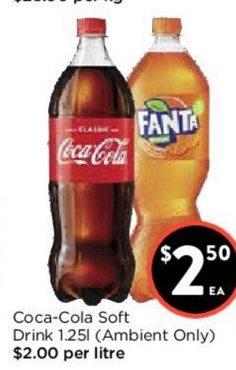 Foodworks Coca-Cola Soft Drinks 1.25L offer