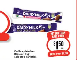 IGA Cadbury Medium Bars offer