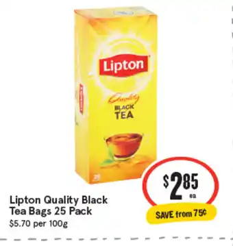 Lipton quality black tea bags