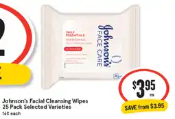 IGA Johnson's facial cleansing wipes offer