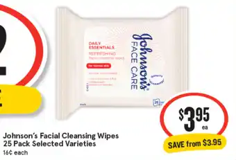 IGA Johnson's facial cleansing wipes offer