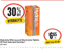 IGA Hydralyte effervescent electrolyte tablets offer