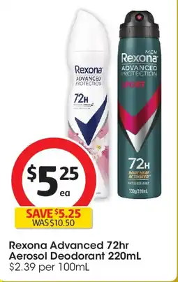 Coles Rexona advanced 72hr aerosol deodorant offer