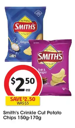 Coles Smith's crinkle cut potato chips offer