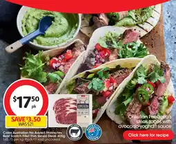 Coles Coles australian no added hormones beef scotch fillet thin sliced steak offer