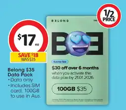 Coles Belong $35 data pack offer