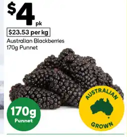 Woolworths Australian Blackberries Punnet offer