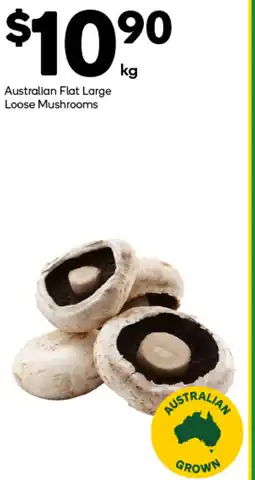 Woolworths Australian flat large loose mushrooms offer