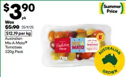Woolworths Australian mix-a-mato® tomatoes offer