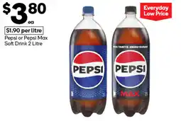 Woolworths Pepsi or pepsi max soft drink offer