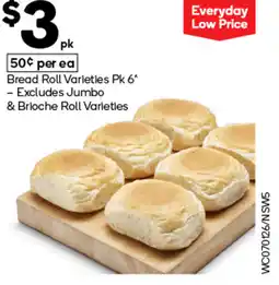 Woolworths Bread roll varieties offer