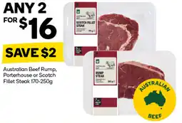Woolworths Australian Beef Rump, Porterhouse or Scotch Fillet Steak offer
