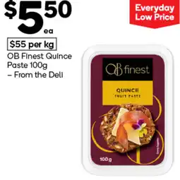 Woolworths Ob finest quince paste offer