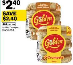 Woolworths Golden crumpet rounds offer