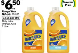 Woolworths Daily juice orange juice offer